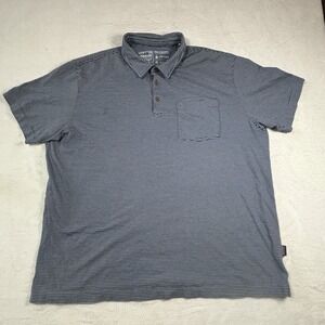Patogonia Men Polo Shirt Size XL Regular Fit Striped Cotton In Conversión Pocket